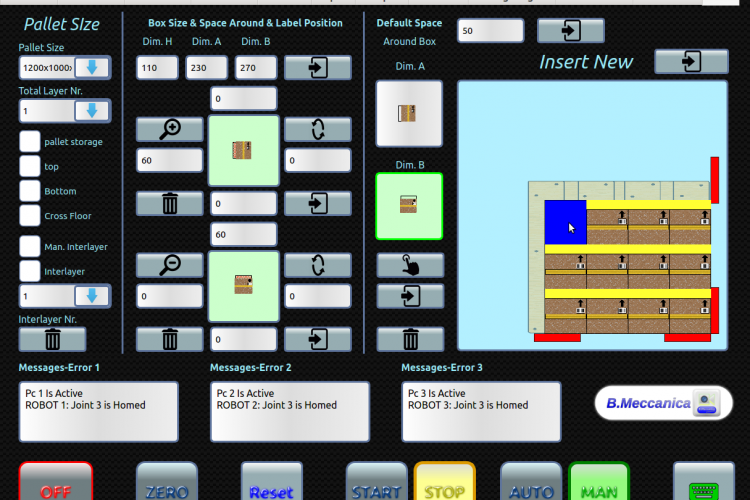 User friendly app for help to create new palletizign schemas